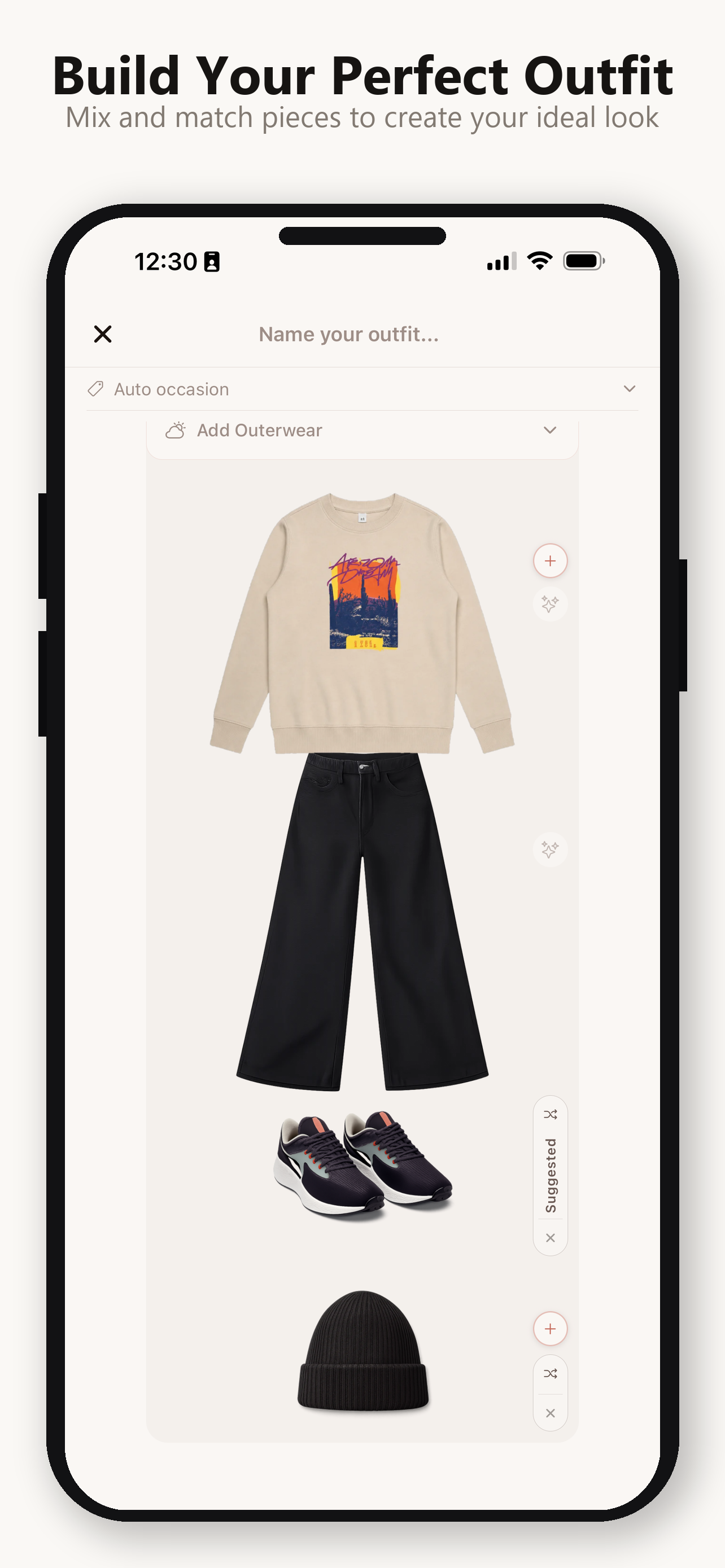 Outfit Builder mode screen